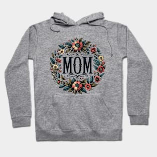 Mom Floral Wreath Vintage Hoodie